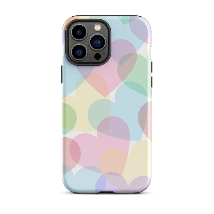 Pastel Overlapping Hearts Tough iPhone® Case