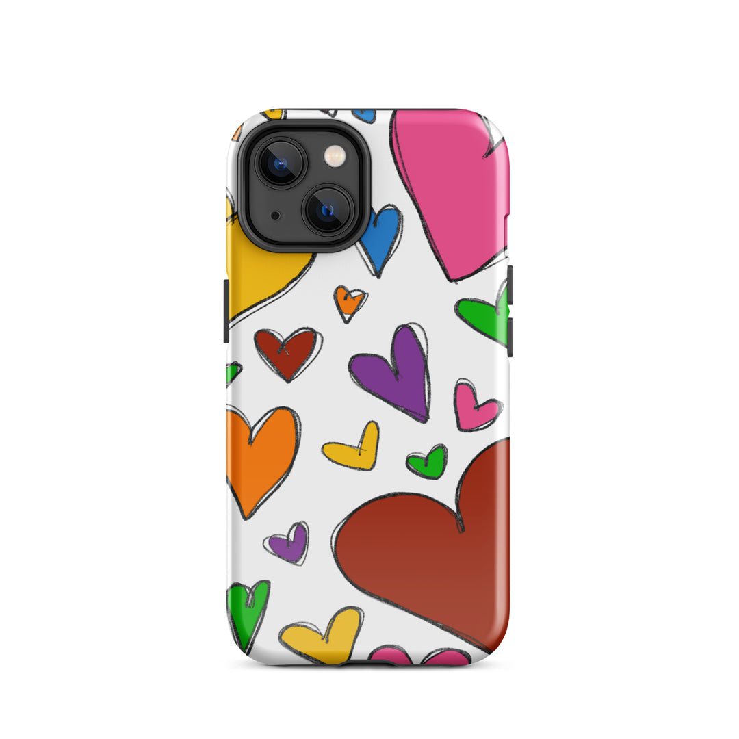 Large Sketch Hearts Tough iPhone® Case