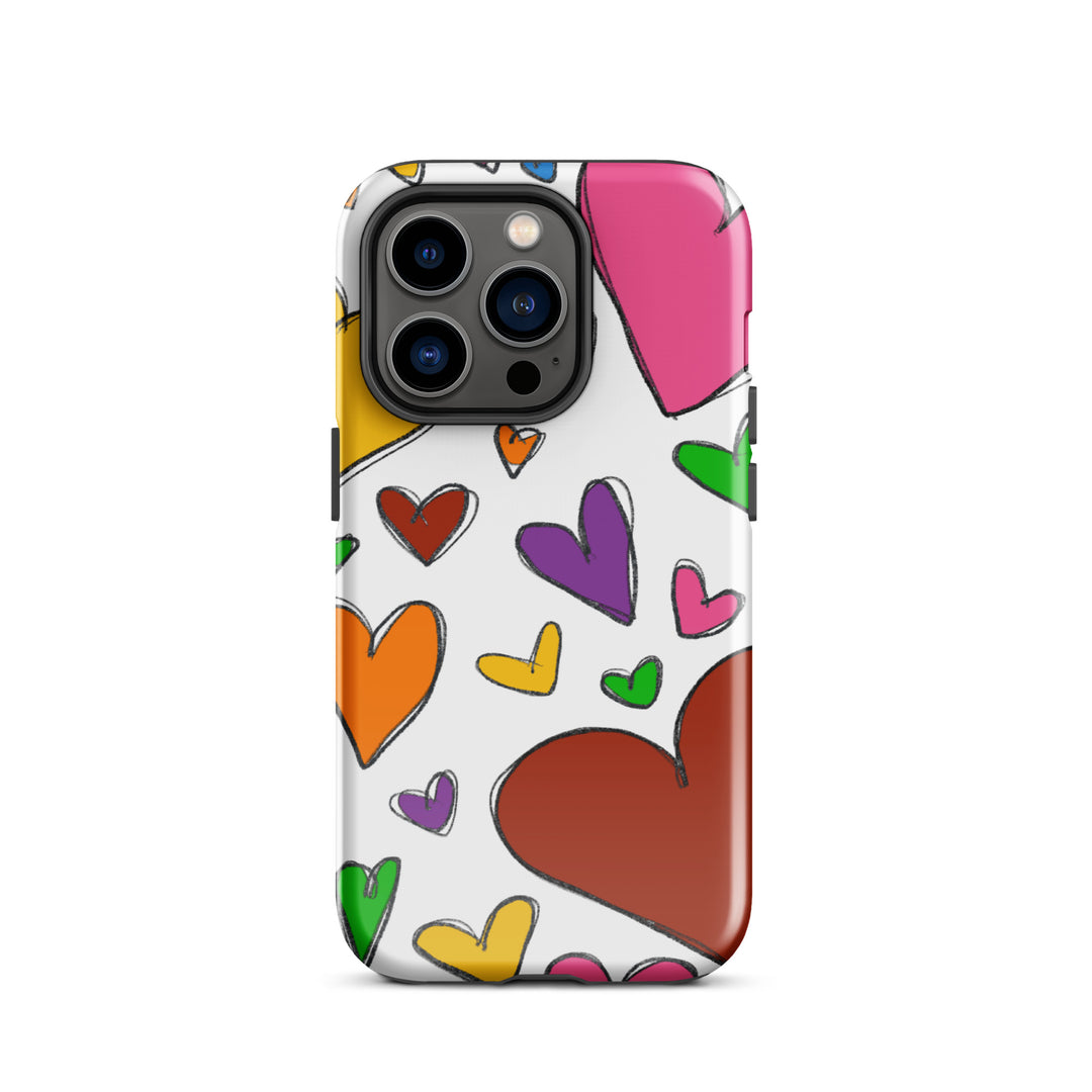 Large Sketch Hearts Tough iPhone® Case