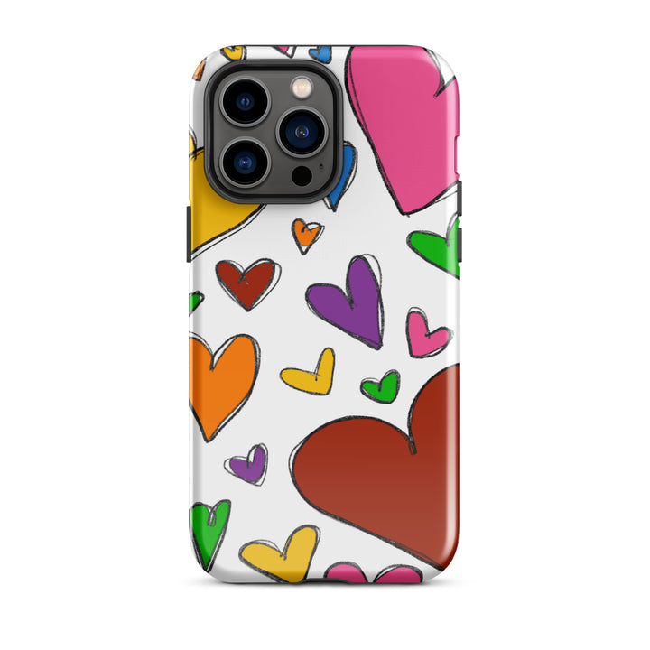 Large Sketch Hearts Tough iPhone® Case