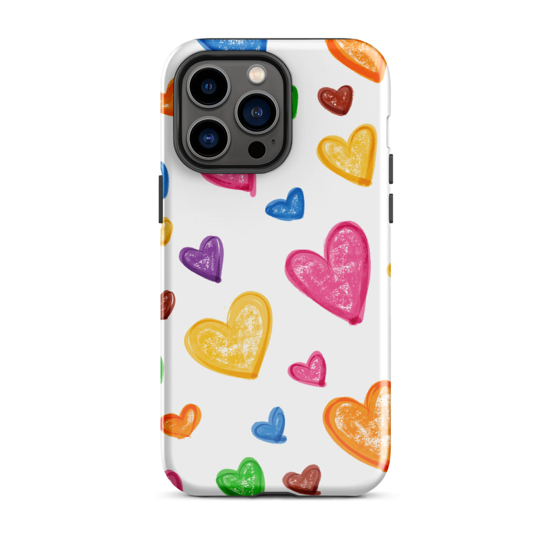 Crayon Hearts Tough iPhone® Case