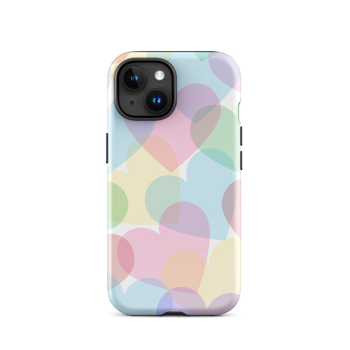 Pastel Overlapping Hearts Tough iPhone® Case