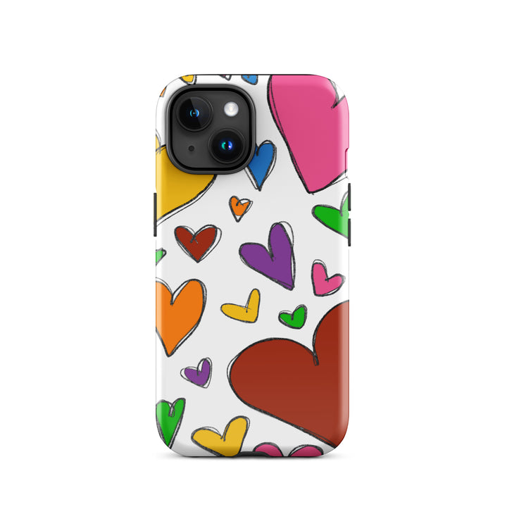 Large Sketch Hearts Tough iPhone® Case