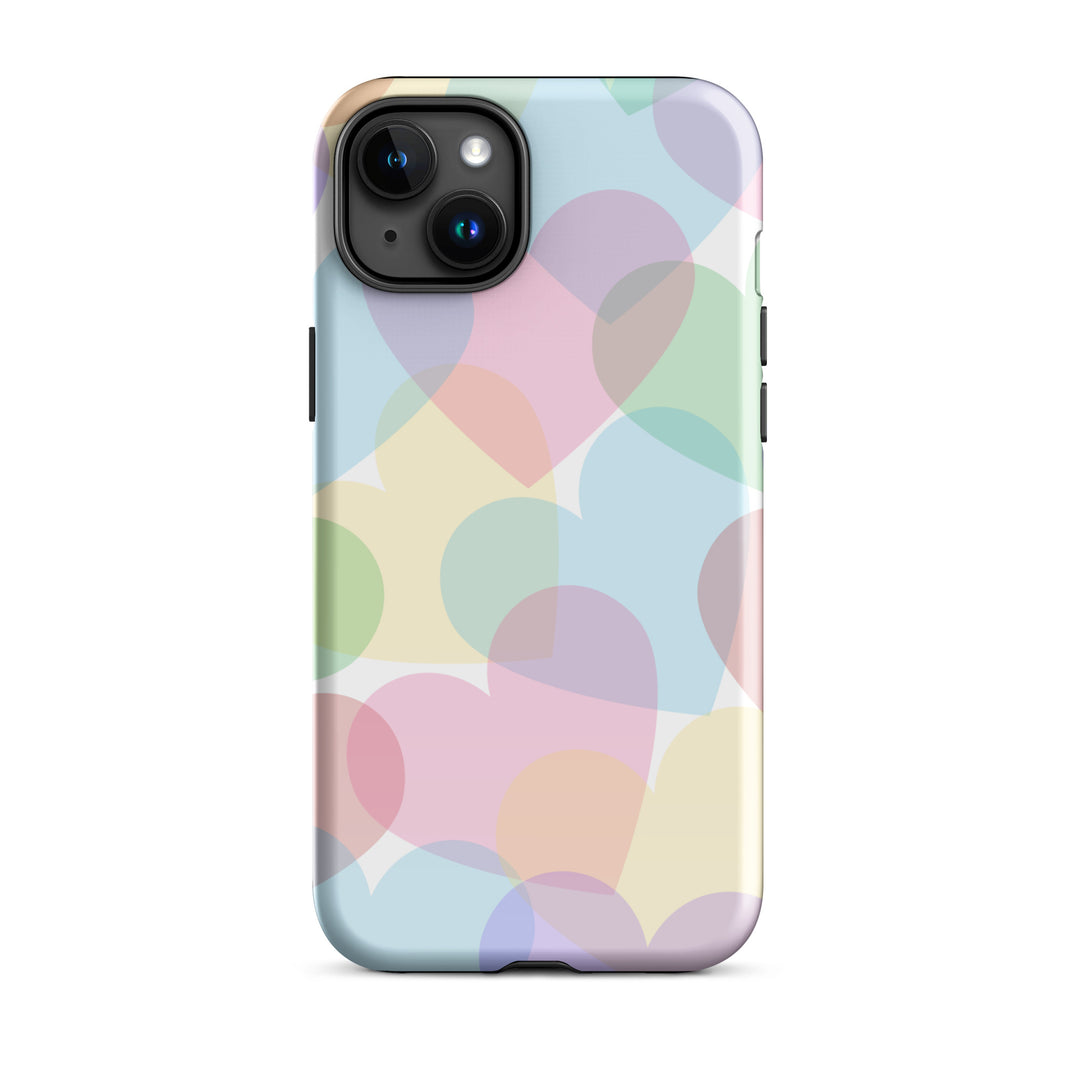 Pastel Overlapping Hearts Tough iPhone® Case