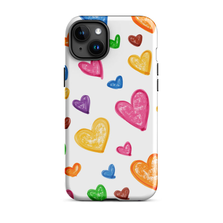 Crayon Hearts Tough iPhone® Case