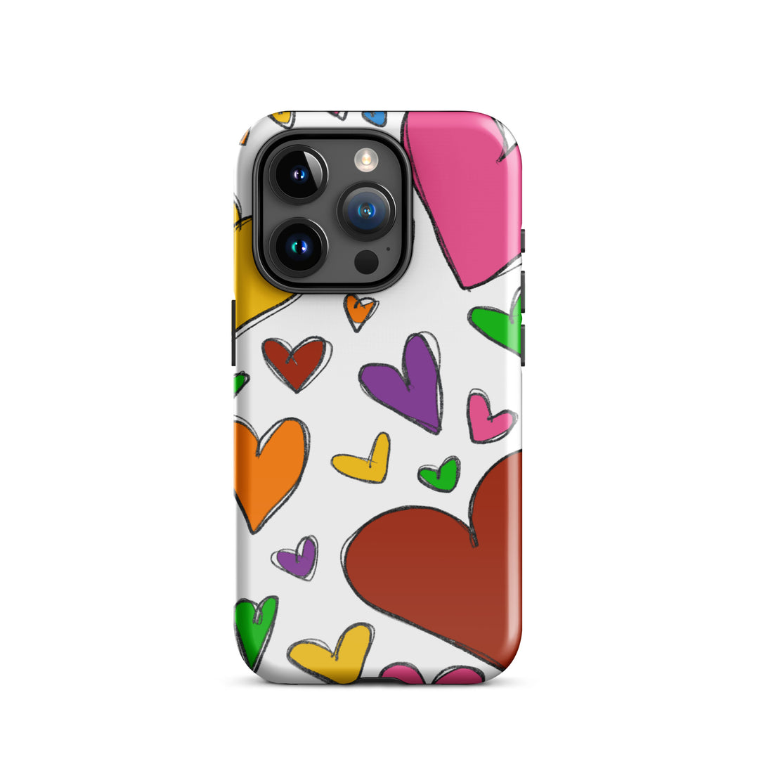 Large Sketch Hearts Tough iPhone® Case