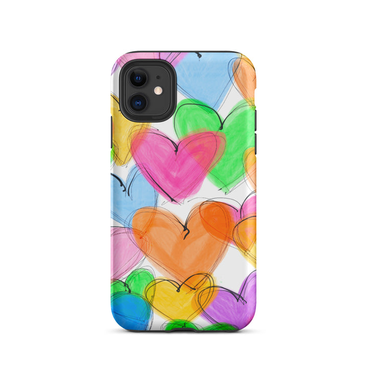 Sketched Hearts Tough iPhone® Case