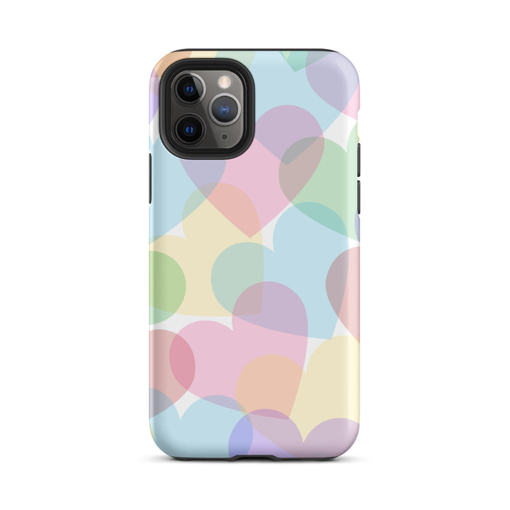 Pastel Overlapping Hearts Tough iPhone® Case