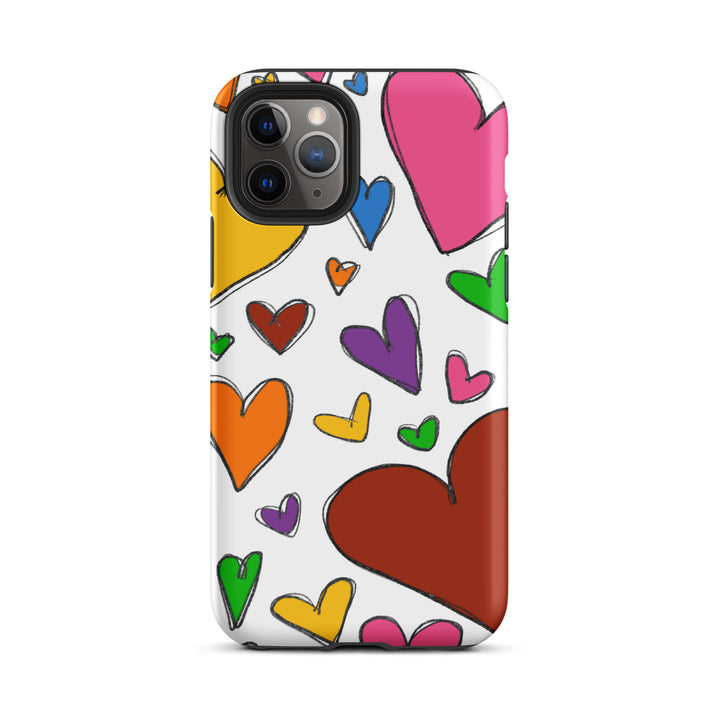 Large Sketch Hearts Tough iPhone® Case