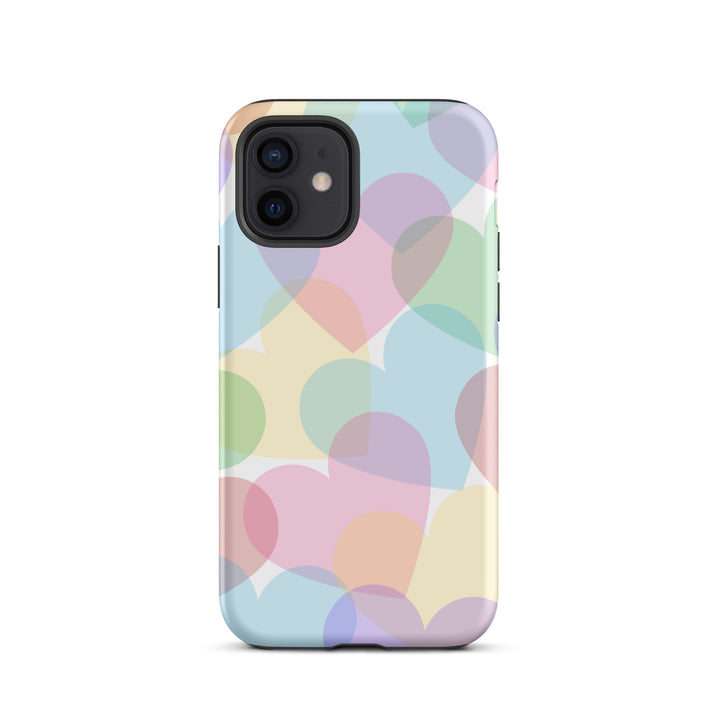 Pastel Overlapping Hearts Tough iPhone® Case