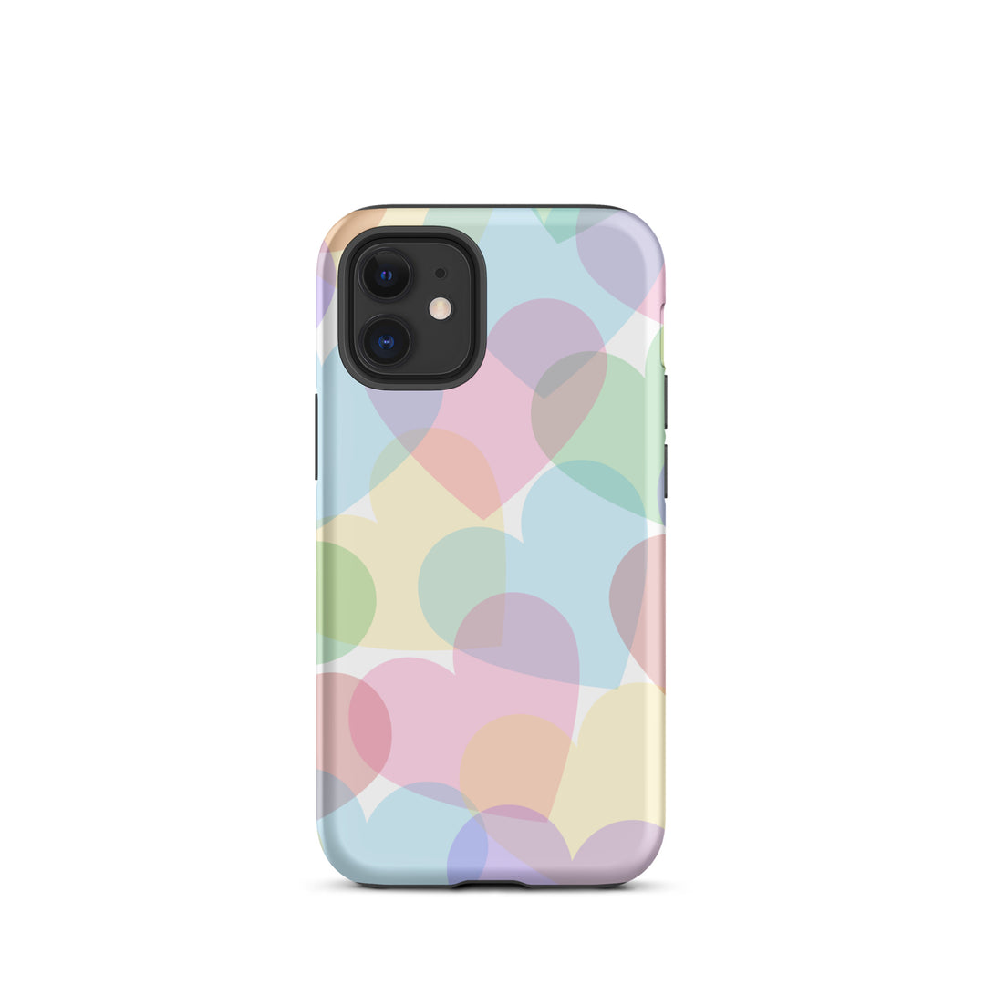 Pastel Overlapping Hearts Tough iPhone® Case