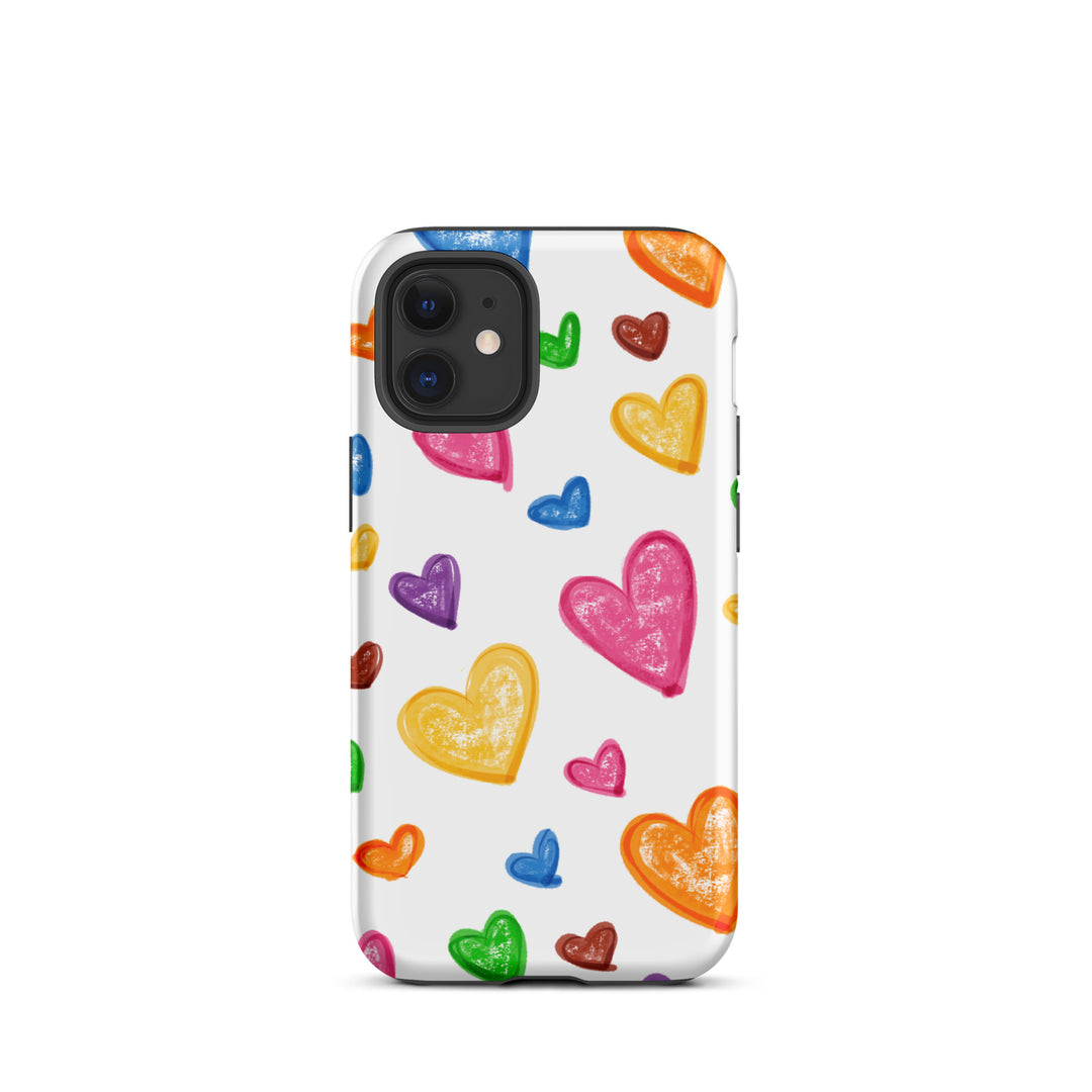 Crayon Hearts Tough iPhone® Case