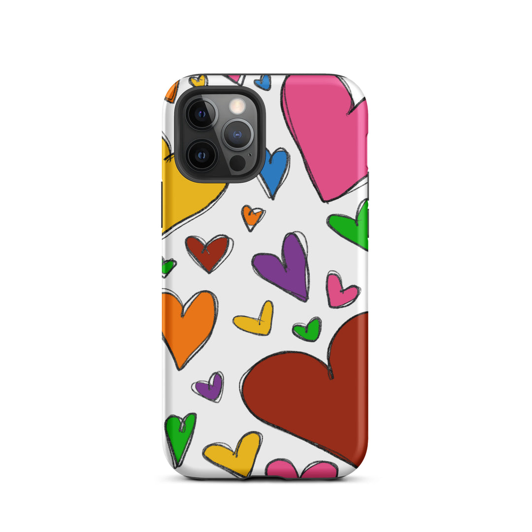 Large Sketch Hearts Tough iPhone® Case