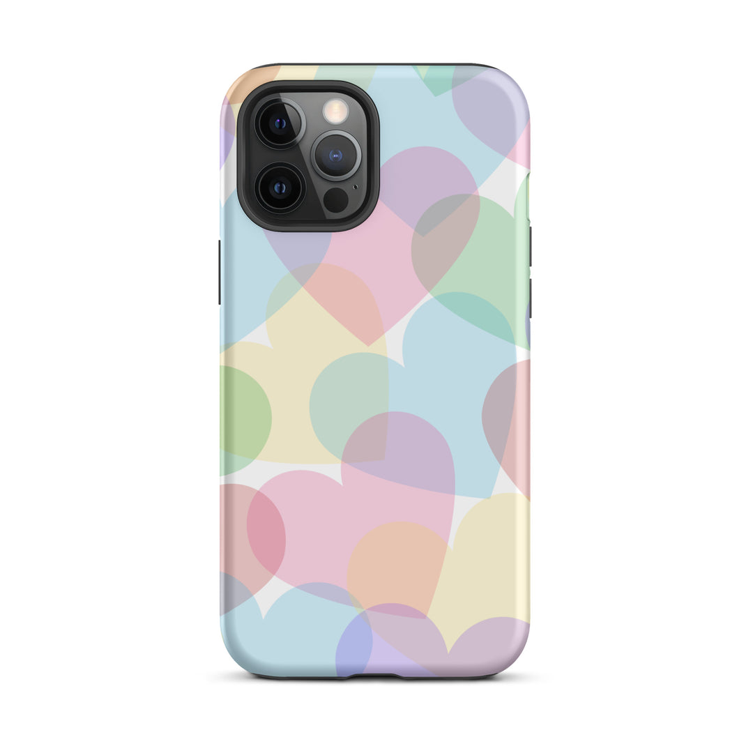 Pastel Overlapping Hearts Tough iPhone® Case