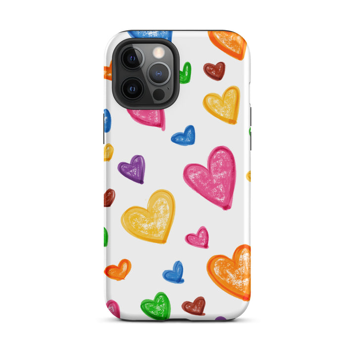 Crayon Hearts Tough iPhone® Case