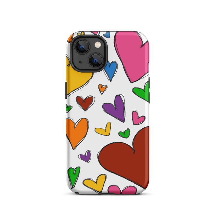 Large Sketch Hearts Tough iPhone® Case