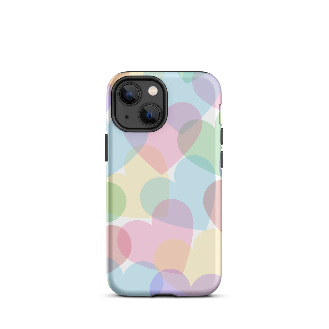 Pastel Overlapping Hearts Tough iPhone® Case