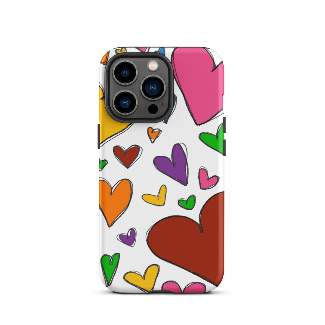 Large Sketch Hearts Tough iPhone® Case