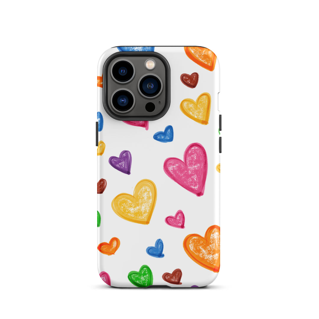 Crayon Hearts Tough iPhone® Case