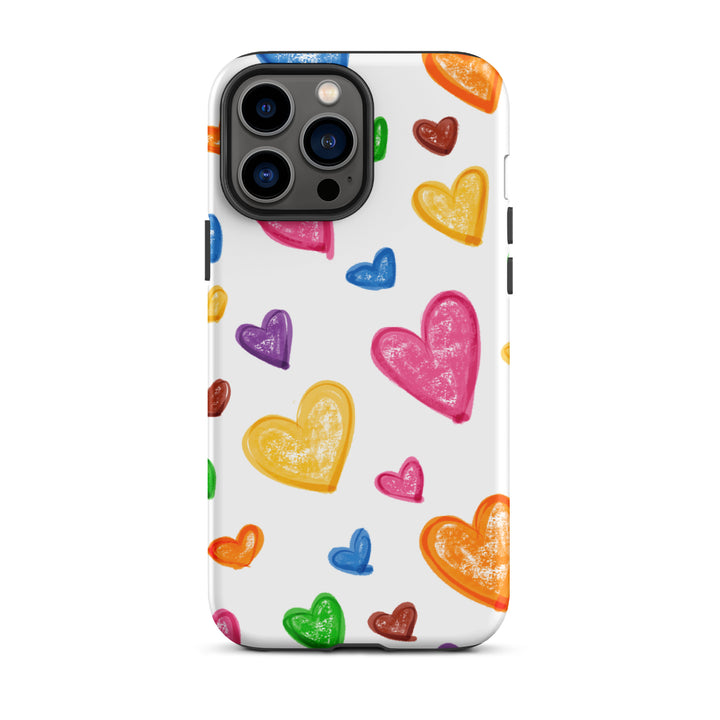 Crayon Hearts Tough iPhone® Case