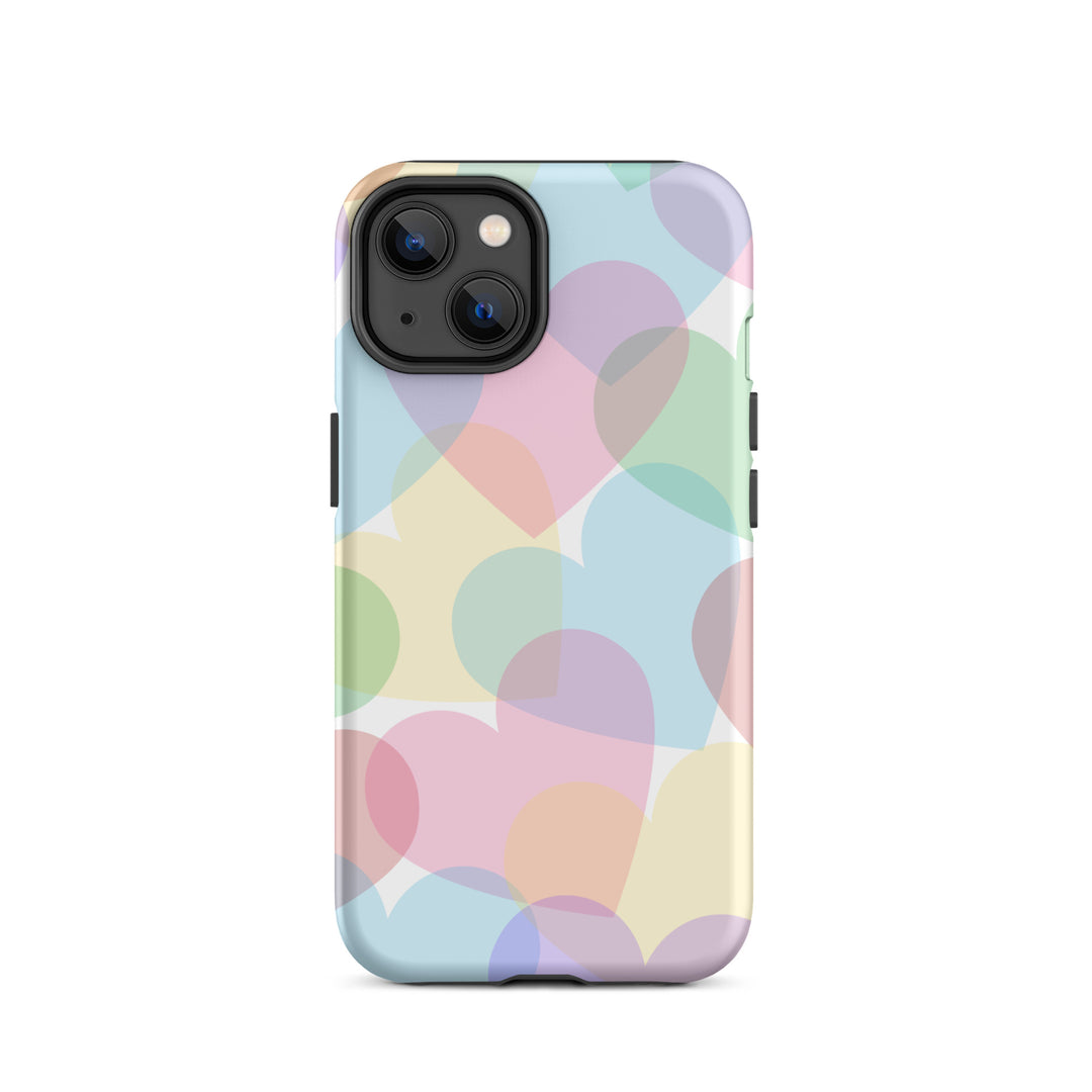 Pastel Overlapping Hearts Tough iPhone® Case