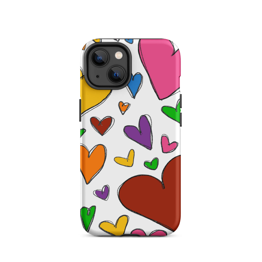 Large Sketch Hearts Tough iPhone® Case