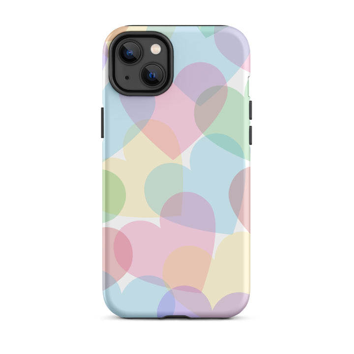 Pastel Overlapping Hearts Tough iPhone® Case