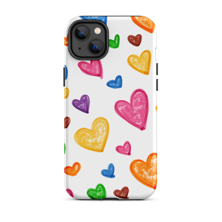 Crayon Hearts Tough iPhone® Case