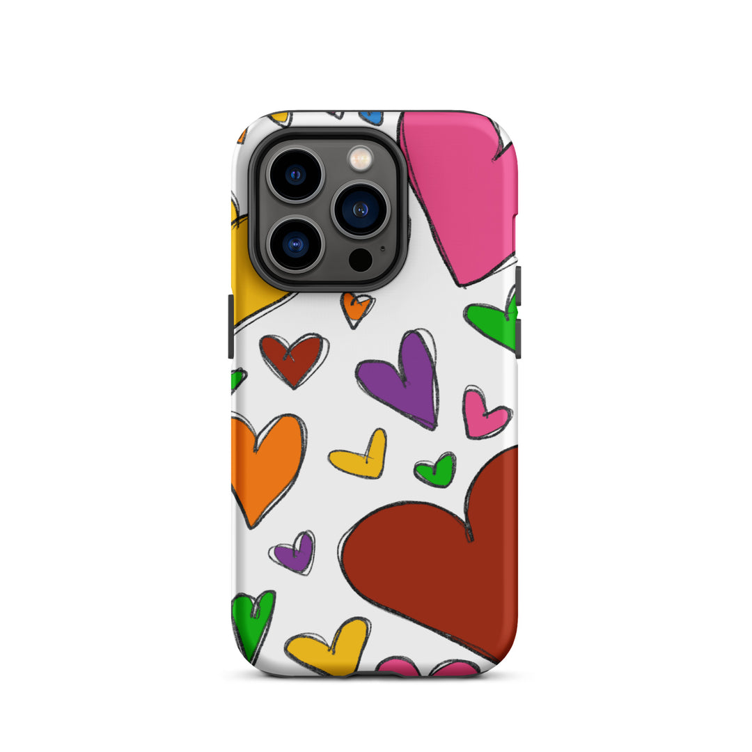 Large Sketch Hearts Tough iPhone® Case