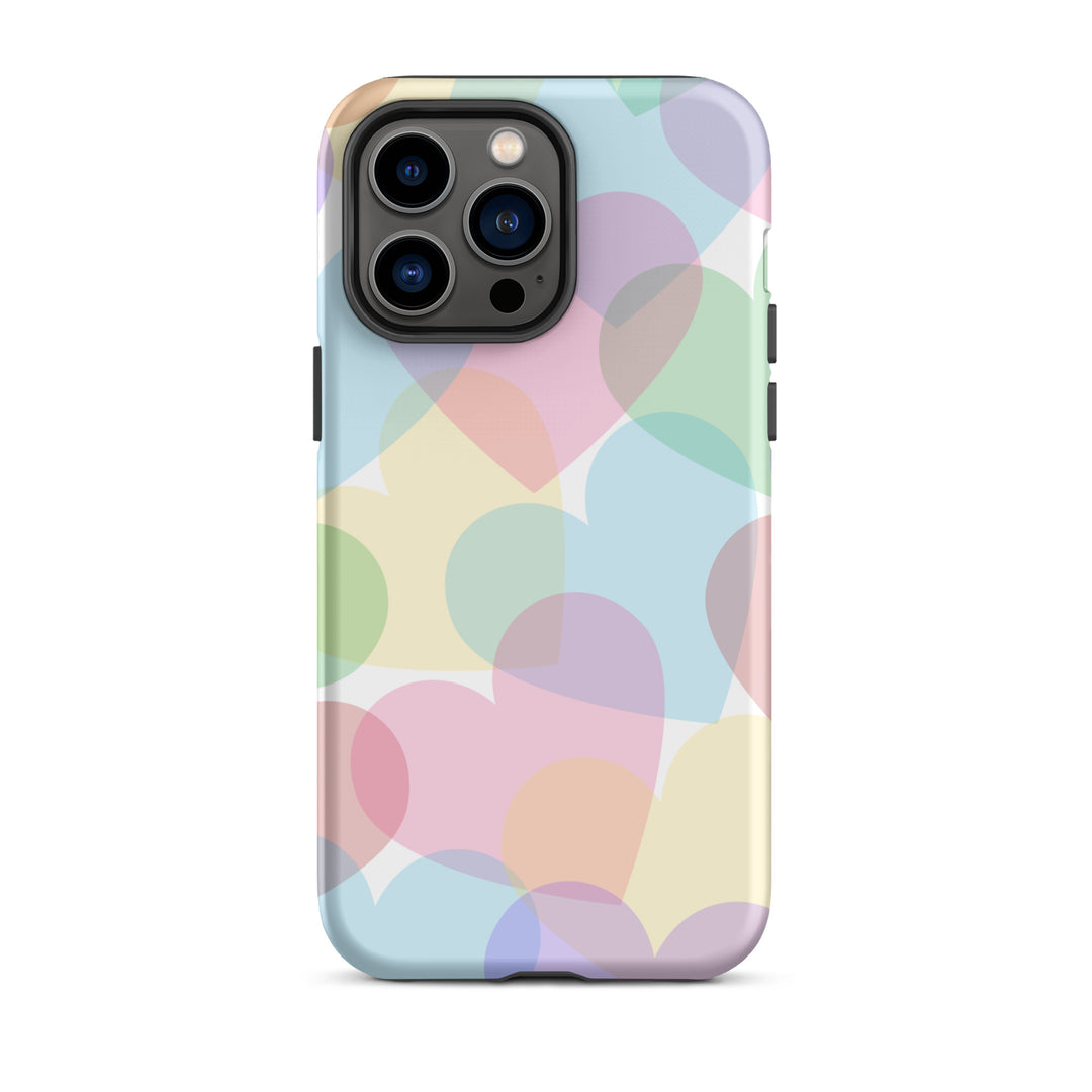 Pastel Overlapping Hearts Tough iPhone® Case