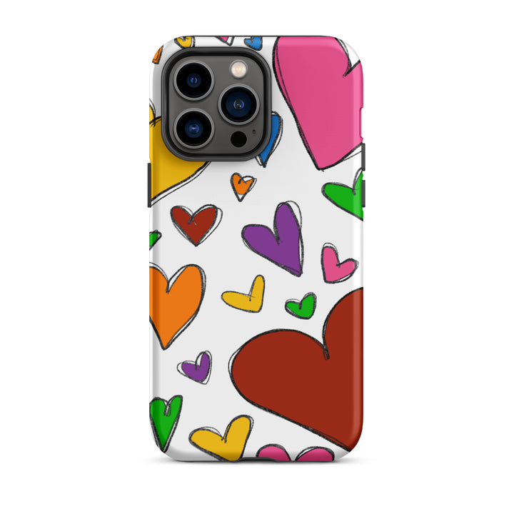 Large Sketch Hearts Tough iPhone® Case