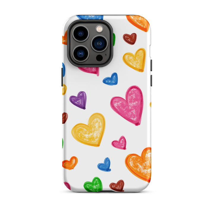 Crayon Hearts Tough iPhone® Case