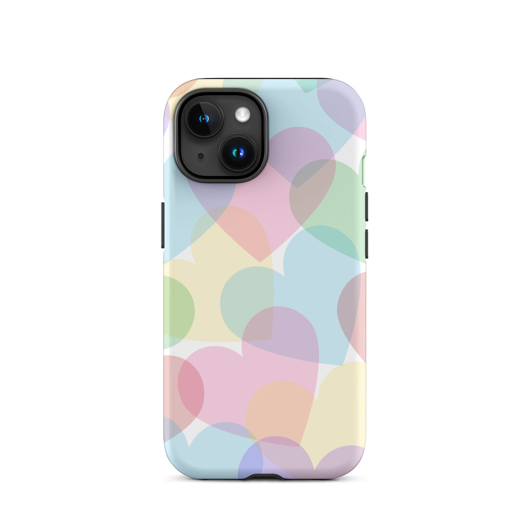 Pastel Overlapping Hearts Tough iPhone® Case