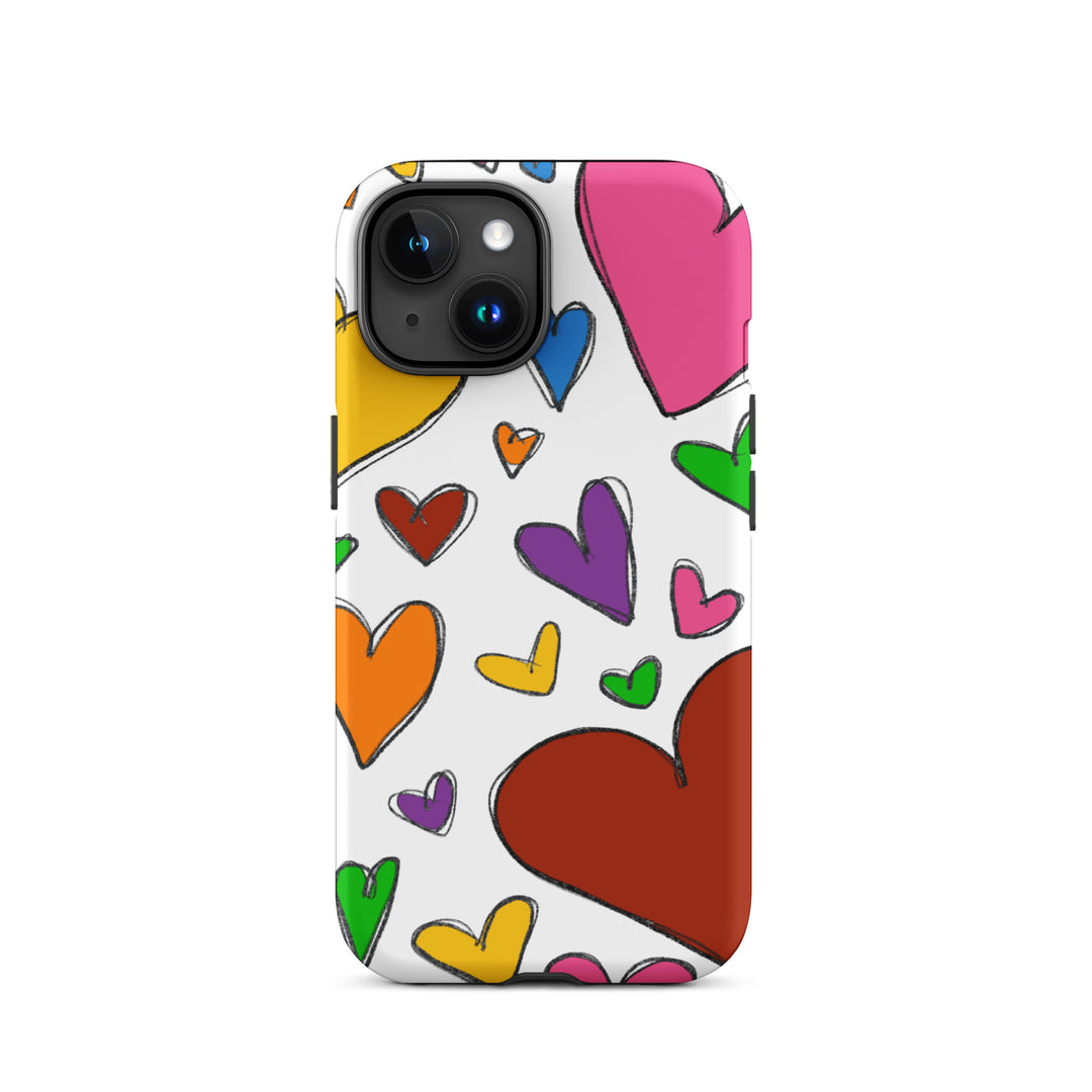 Large Sketch Hearts Tough iPhone® Case