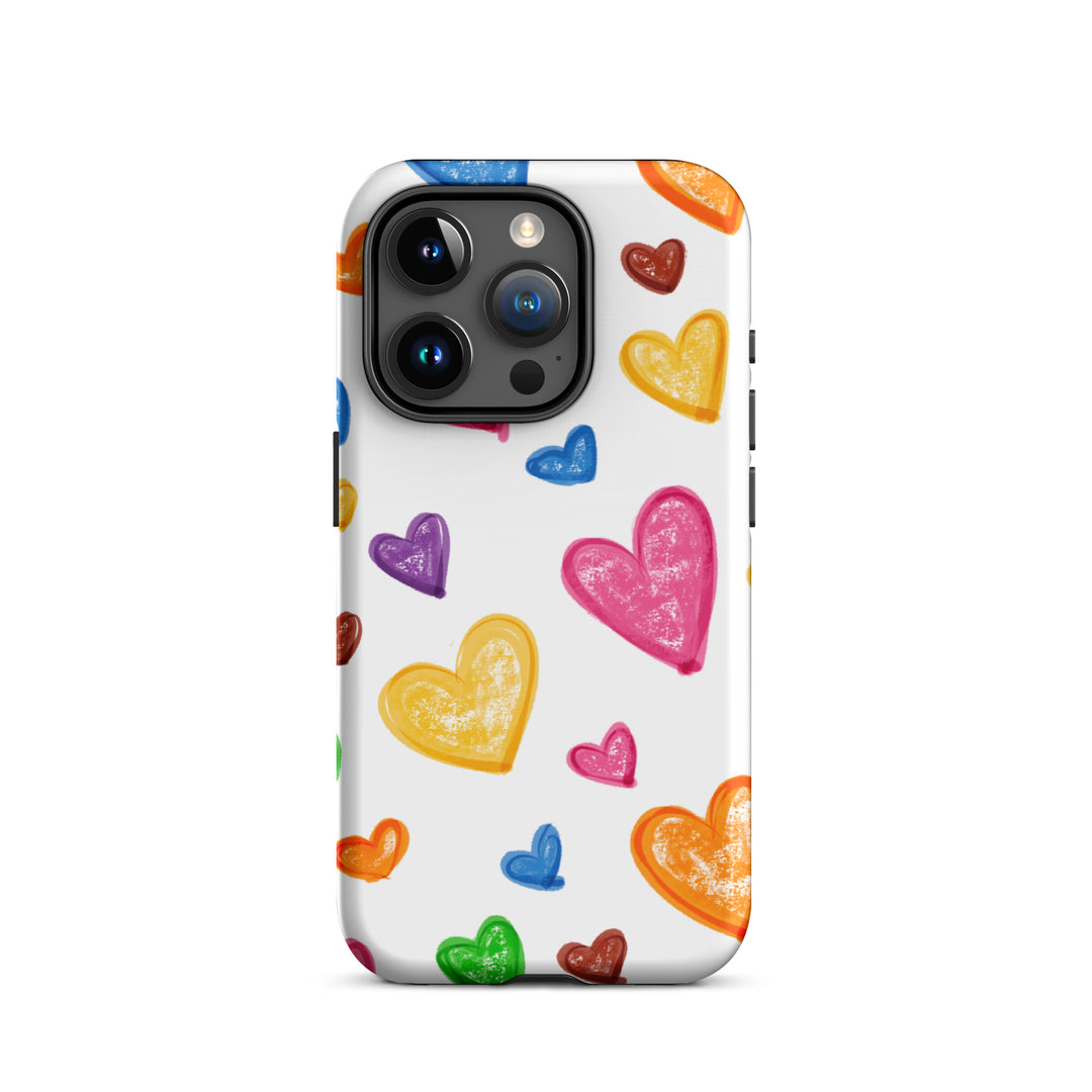 Crayon Hearts Tough iPhone® Case