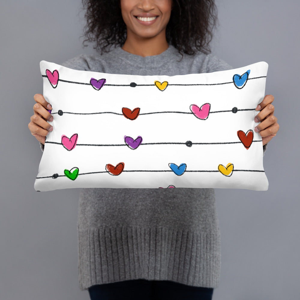 String Hearts Basic Pillow