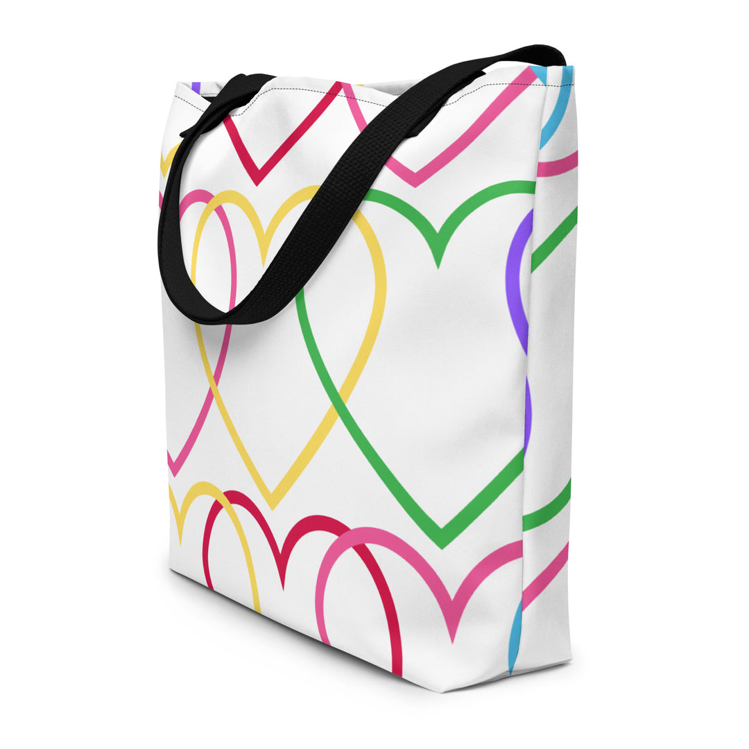 Symmetrical Hearts All-Over Print Large Tote Bag