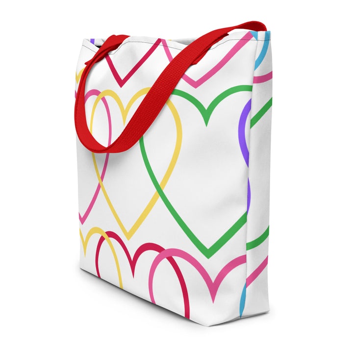 Symmetrical Hearts All-Over Print Large Tote Bag