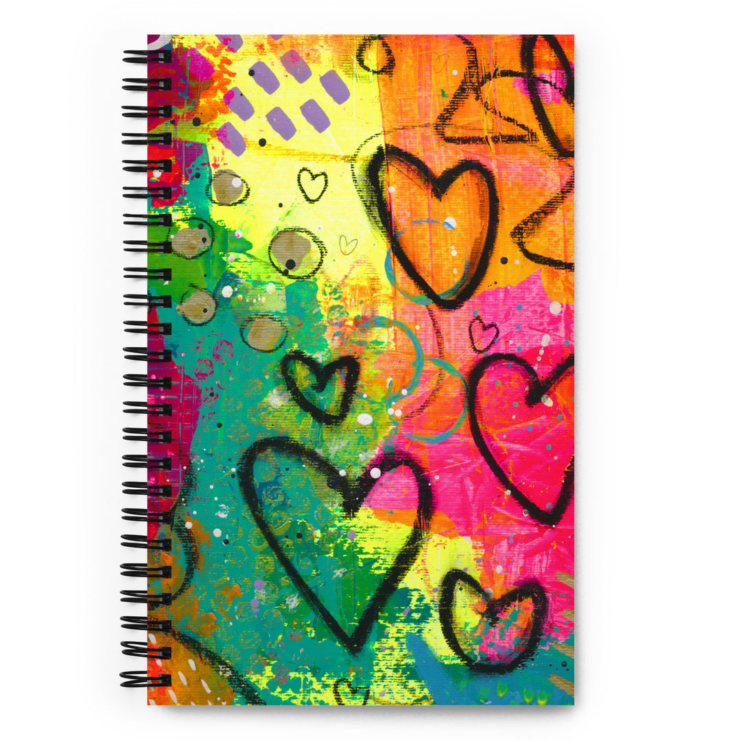 Abstract Hearts Spiral Notebook